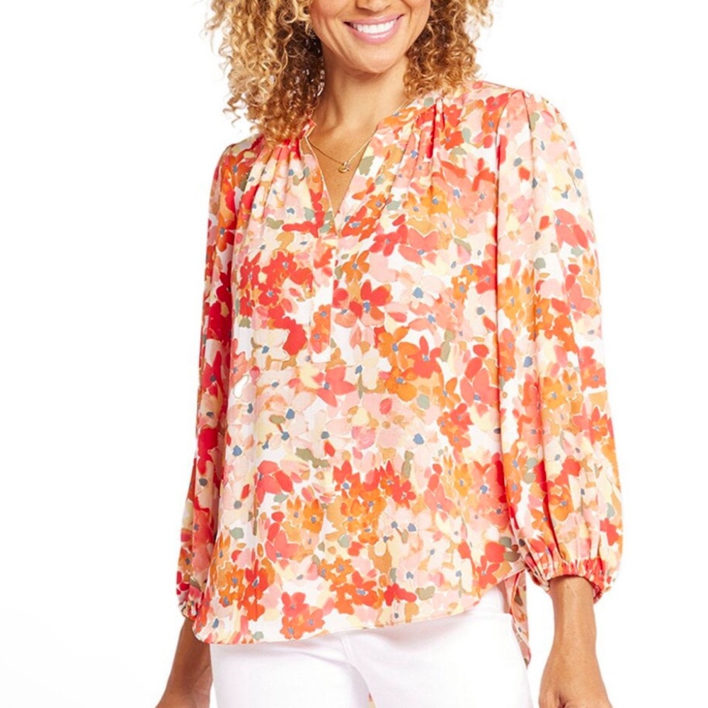 NYDJ womens Puff Sleeve Popover, XXS